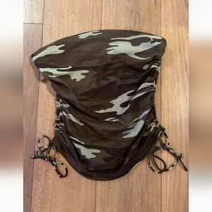 Camouflage Strapless Top